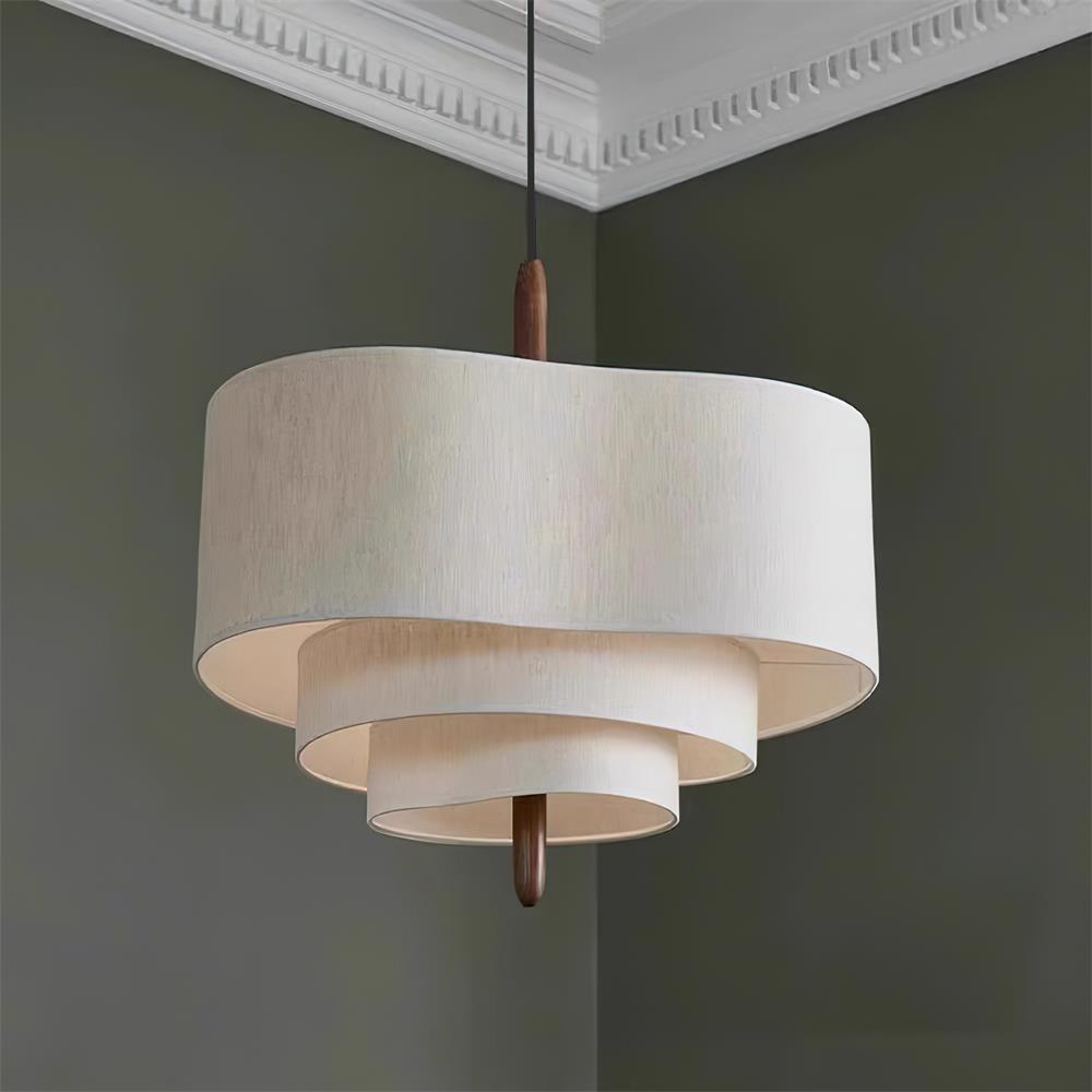 Lampada a sospensione in tessuto verde Ophel