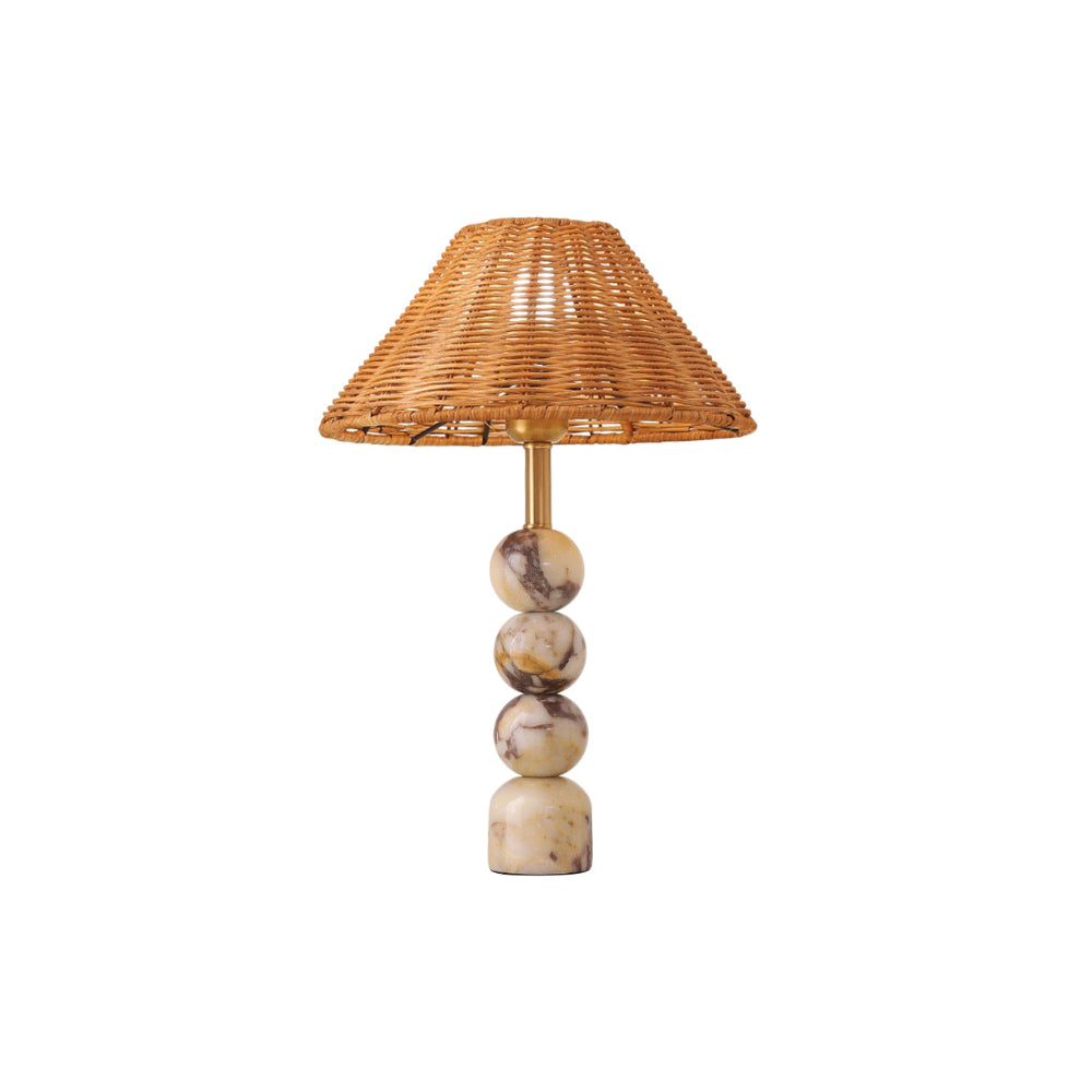 Lampada da Tavolo in Marmo Rattan