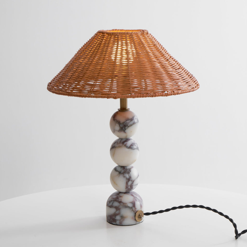 Lampada da Tavolo in Marmo Rattan