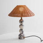 Lampada da Tavolo in Marmo Rattan