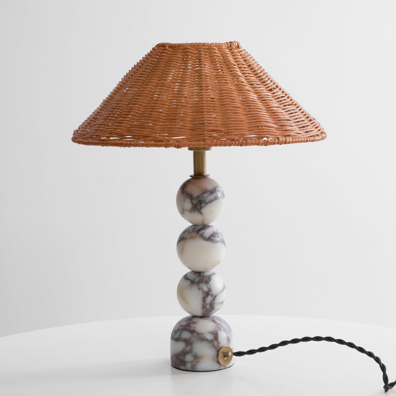 Lampada da Tavolo in Marmo Rattan