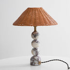 Lampada da Tavolo in Marmo Rattan