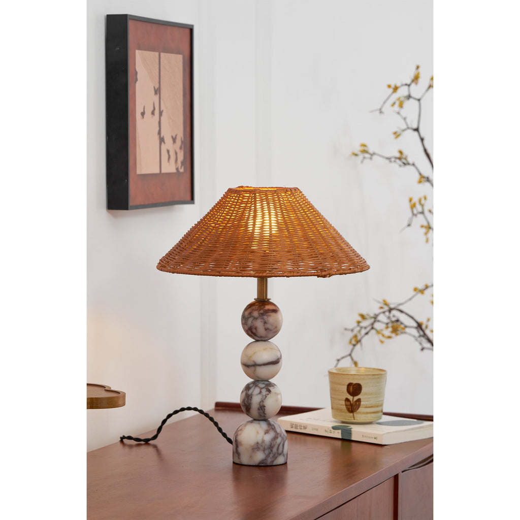 Lampada da Tavolo in Marmo Rattan
