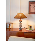 Lampada da Tavolo in Marmo Rattan