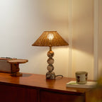 Lampada da Tavolo in Marmo Rattan
