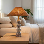 Lampada da Tavolo in Marmo Rattan