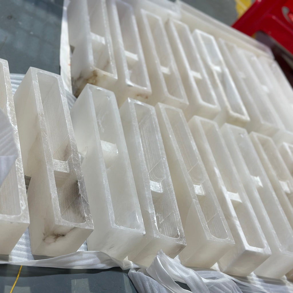 Lampada da Parete Rettangolare in Alabastro