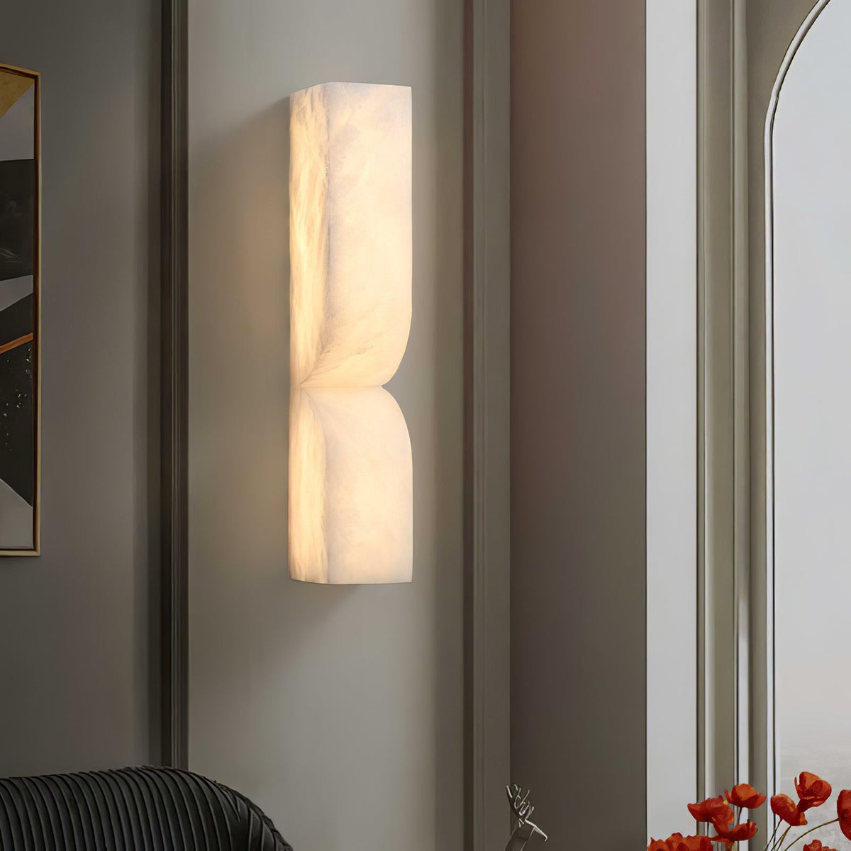 Lampada da Parete Rettangolare in Alabastro