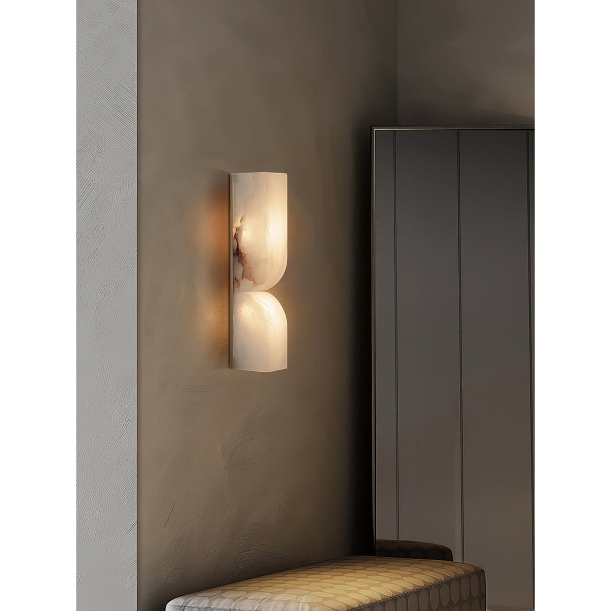 Lampada da Parete Rettangolare in Alabastro