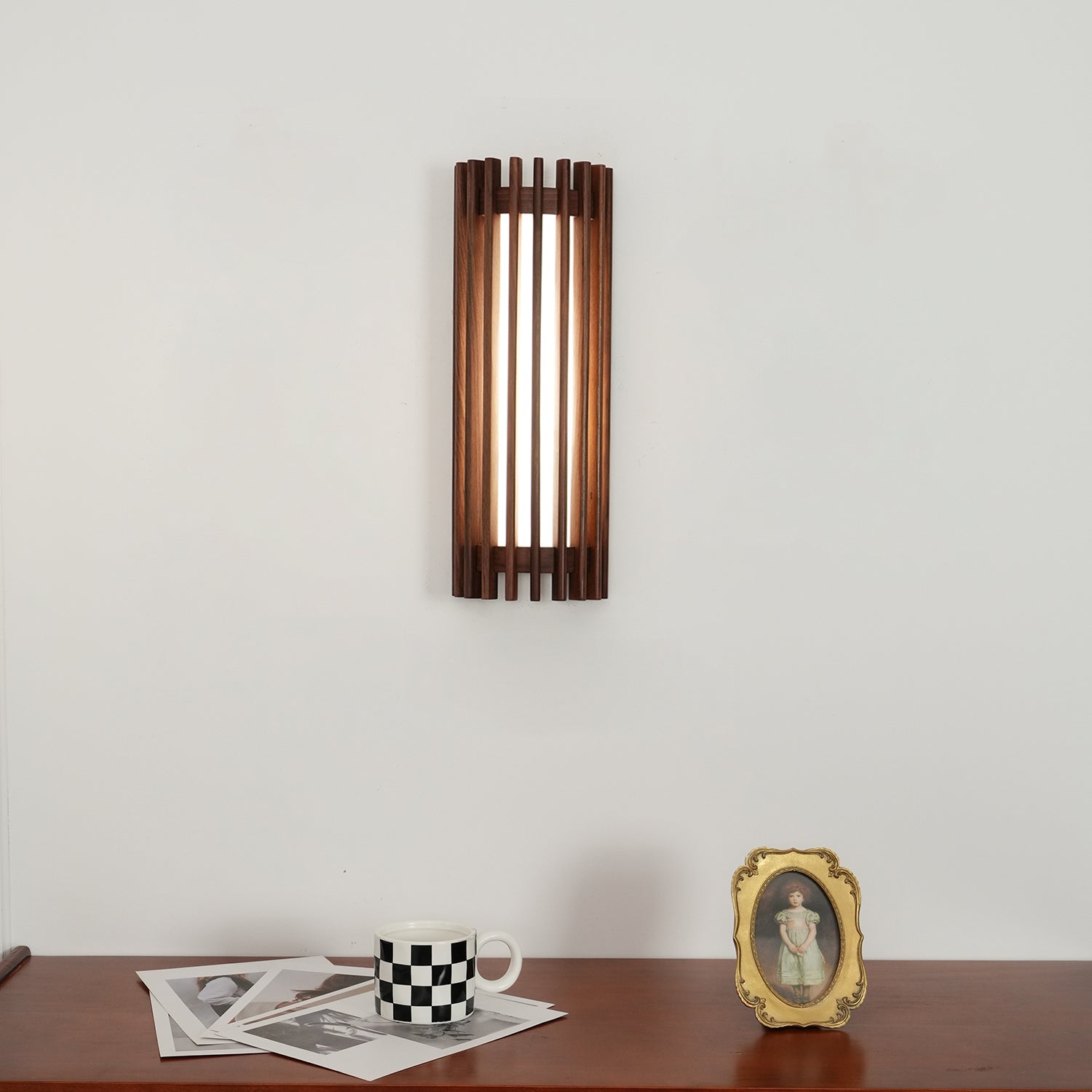 Lampada da Parete Interna Neyra in Noce