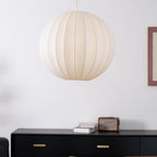Renkoy Lampadario – Seta – Bianco caldo – Ø 30 cm – Forma elegante