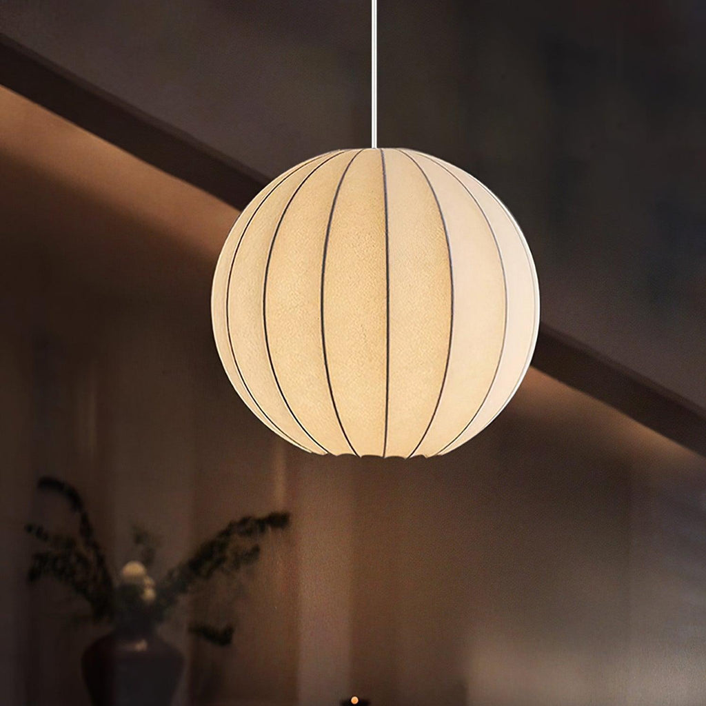 Renkoy Lampadario – Seta – Bianco caldo – Ø 30 cm – Forma elegante
