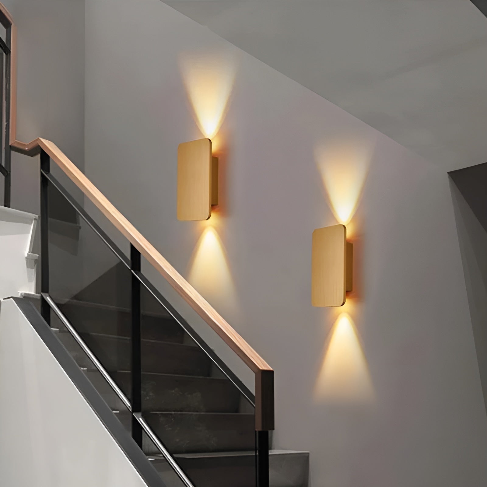 Lampada da parete Resilux – Alluminio – Bianco caldo – Rettangolare – Lampada a LED moderna per interni eleganti