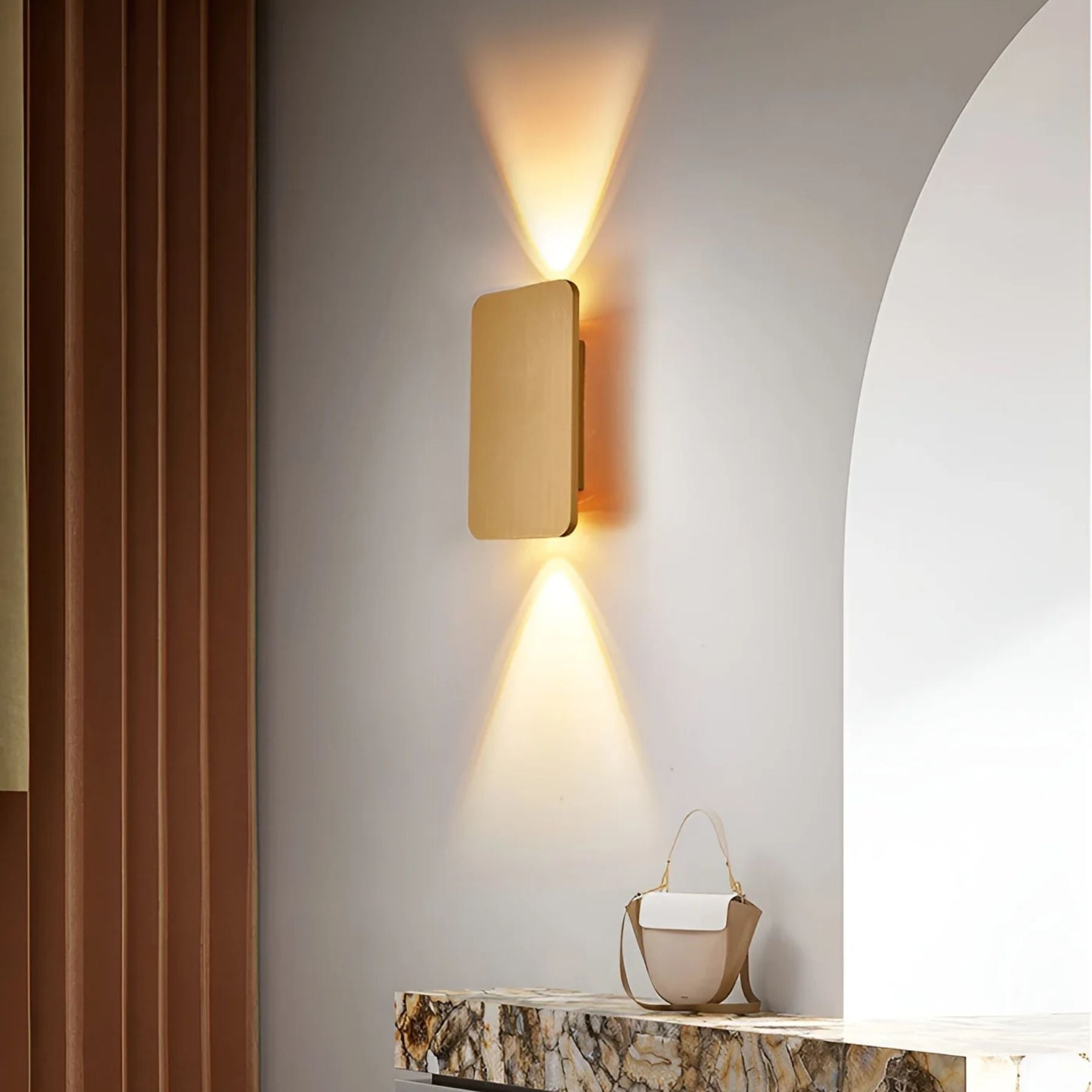 Lampada da parete Resilux – Alluminio – Bianco caldo – Rettangolare – Lampada a LED moderna per interni eleganti