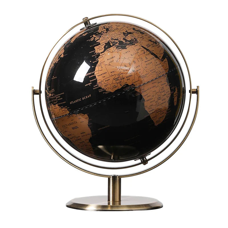 MapMuse – Elegante mappamondo vintage con mappa dettagliata e design classico per l'arredamento