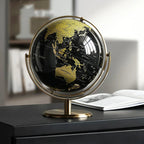 MapMuse – Elegante mappamondo vintage con mappa dettagliata e design classico per l'arredamento