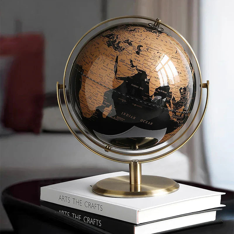 MapMuse – Elegante mappamondo vintage con mappa dettagliata e design classico per l'arredamento