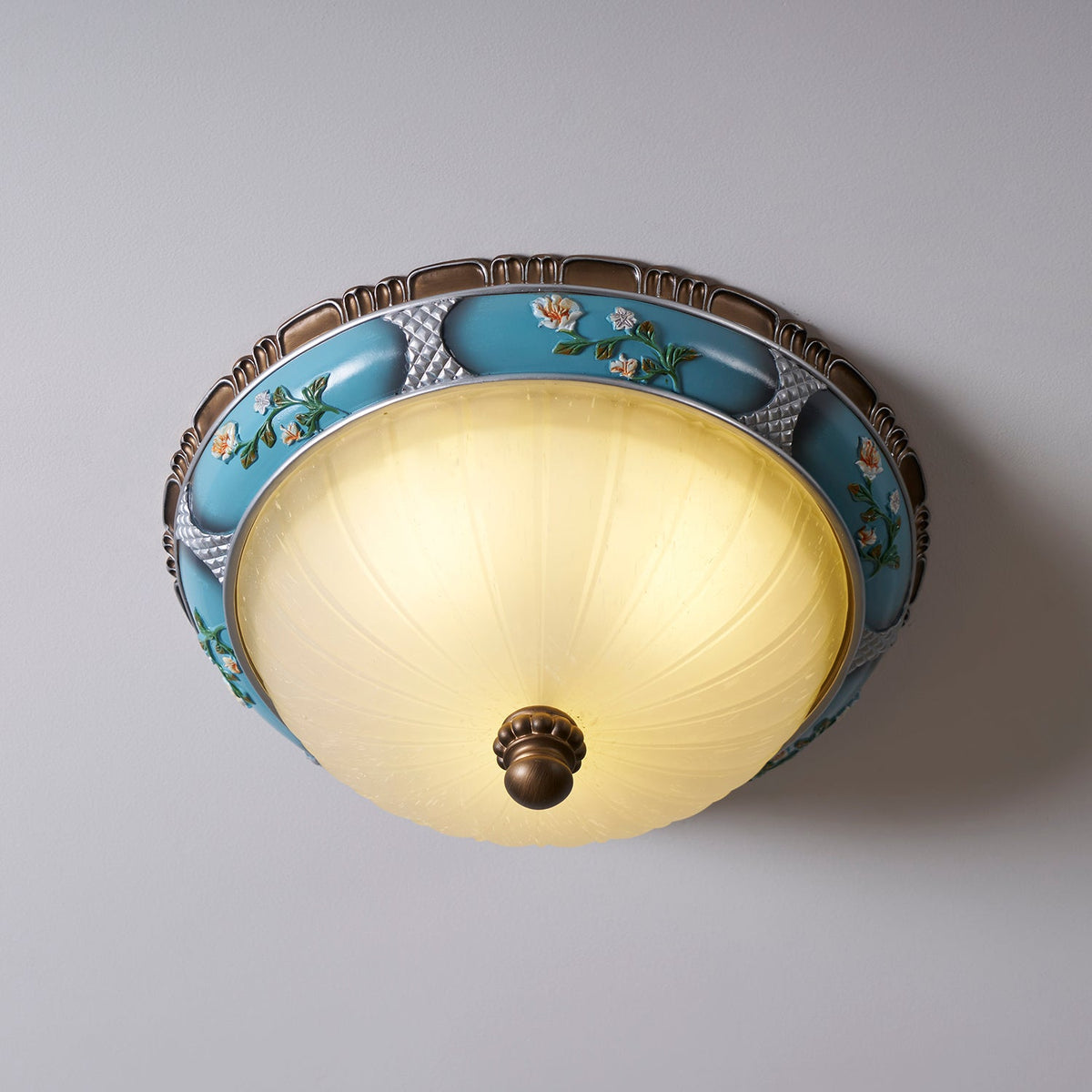 Lampada da soffitto a incasso in resina floreale retro