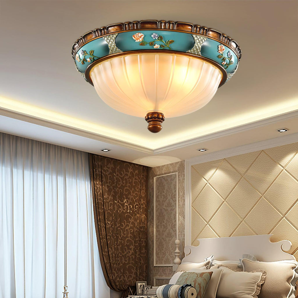 Lampada da soffitto a incasso in resina floreale retro