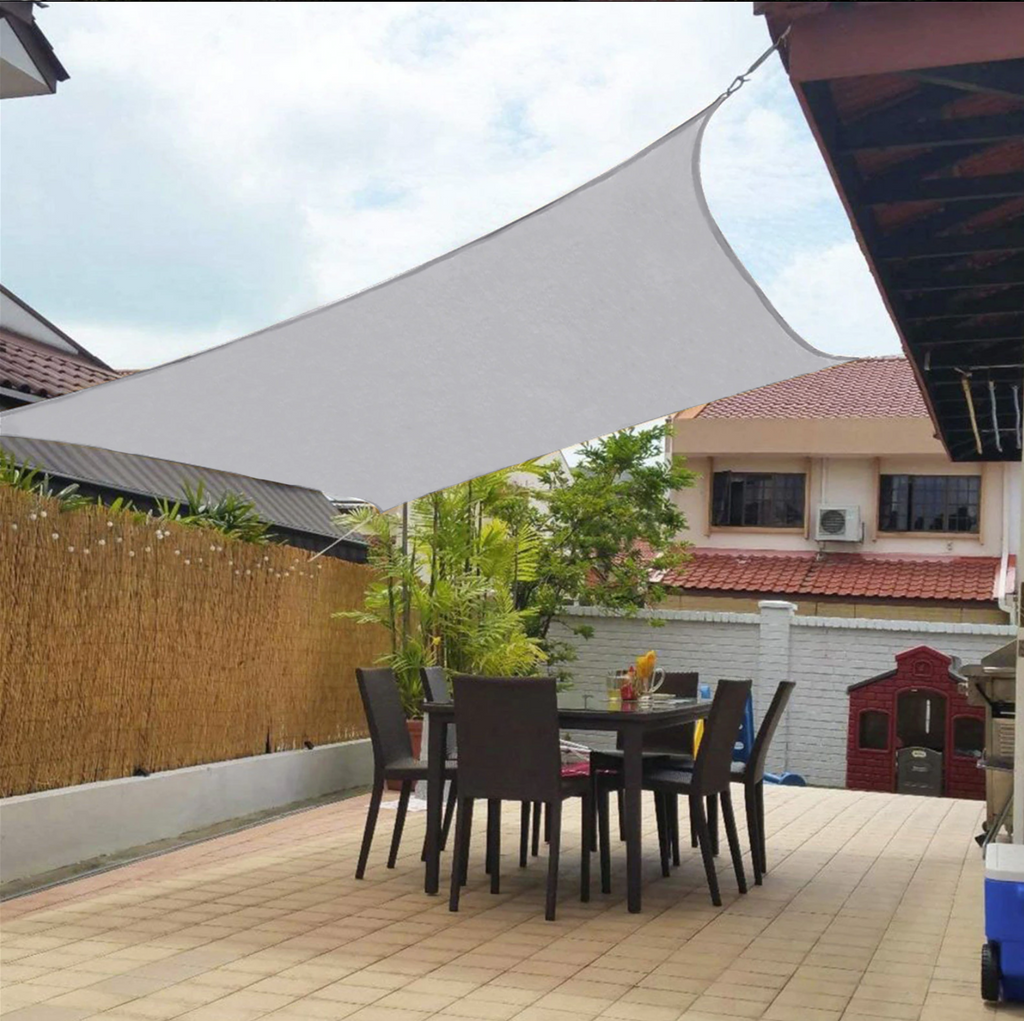 Valior | Tenda da sole UV in Grigio e Beige per Giardino, Patio e Balcone, Triangolo e Rettangolo