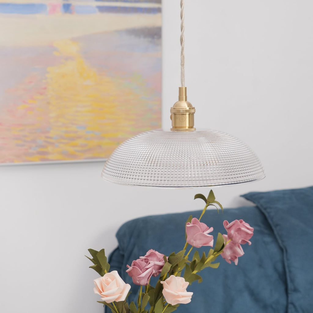 Lampada a sospensione a spirale rigata