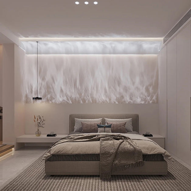 Luce a Parete LED Moderna con Effetto Ripple Acqua Fluente – Visuale Aurora 3D per Camera da Letto o Lounge