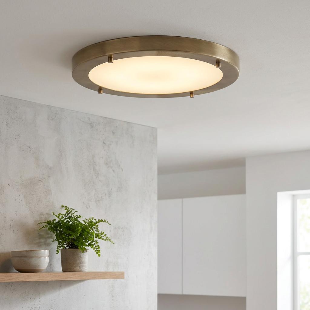 Rondo Ottone Antico Grande Lampada da Soffitto per Bagno
