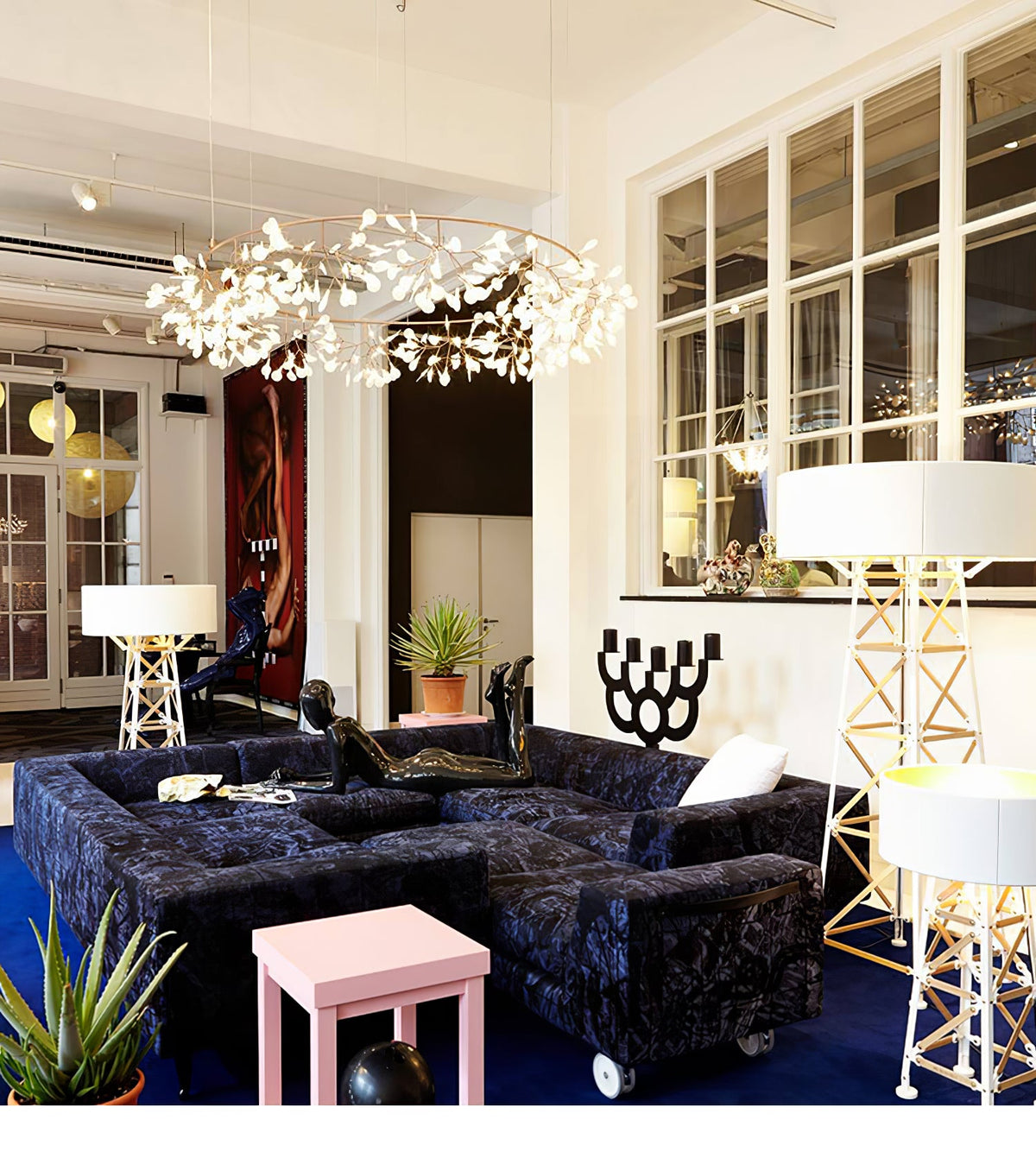 Lampadario LED Firefly in Oro Rosa