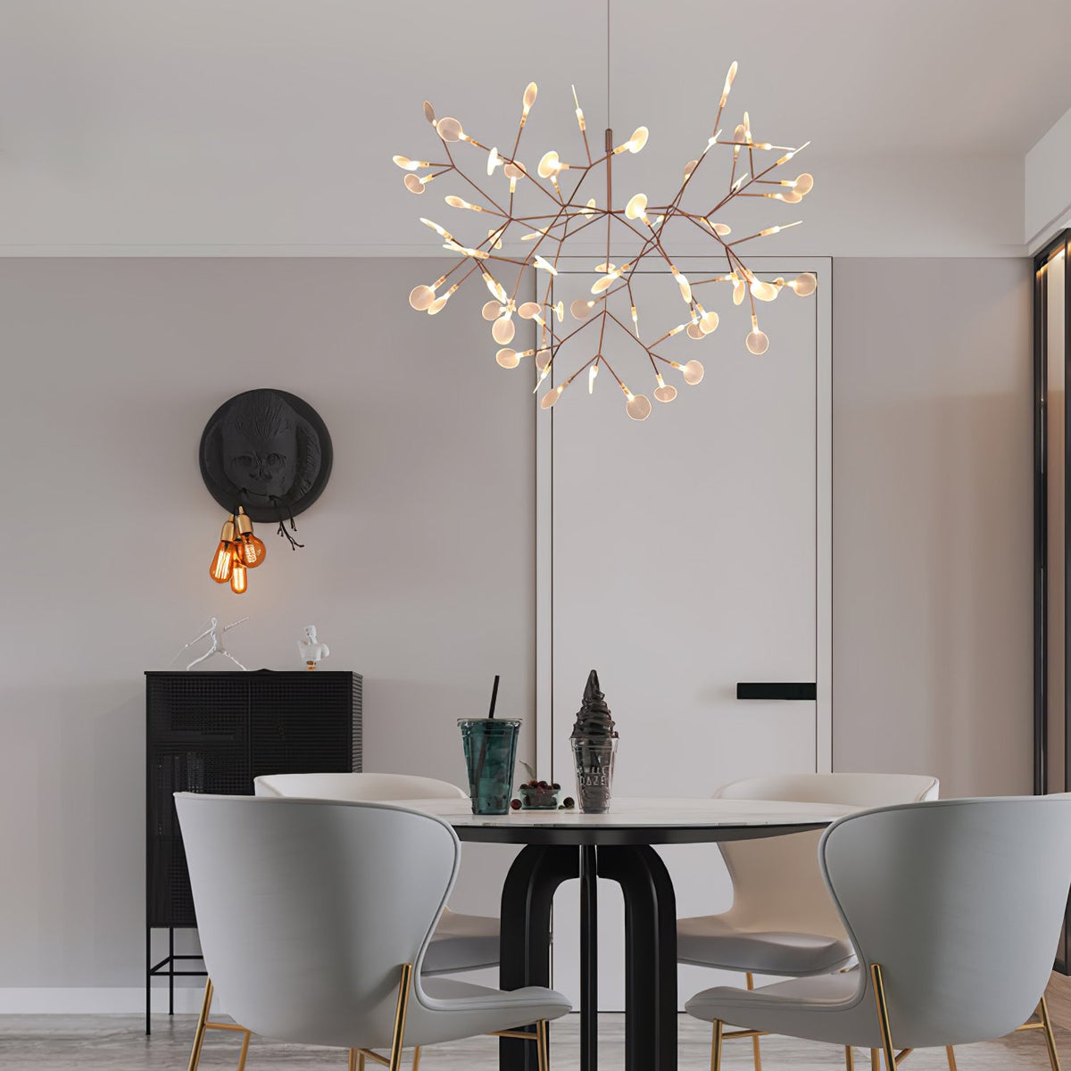 Lampadario LED Firefly in Oro Rosa