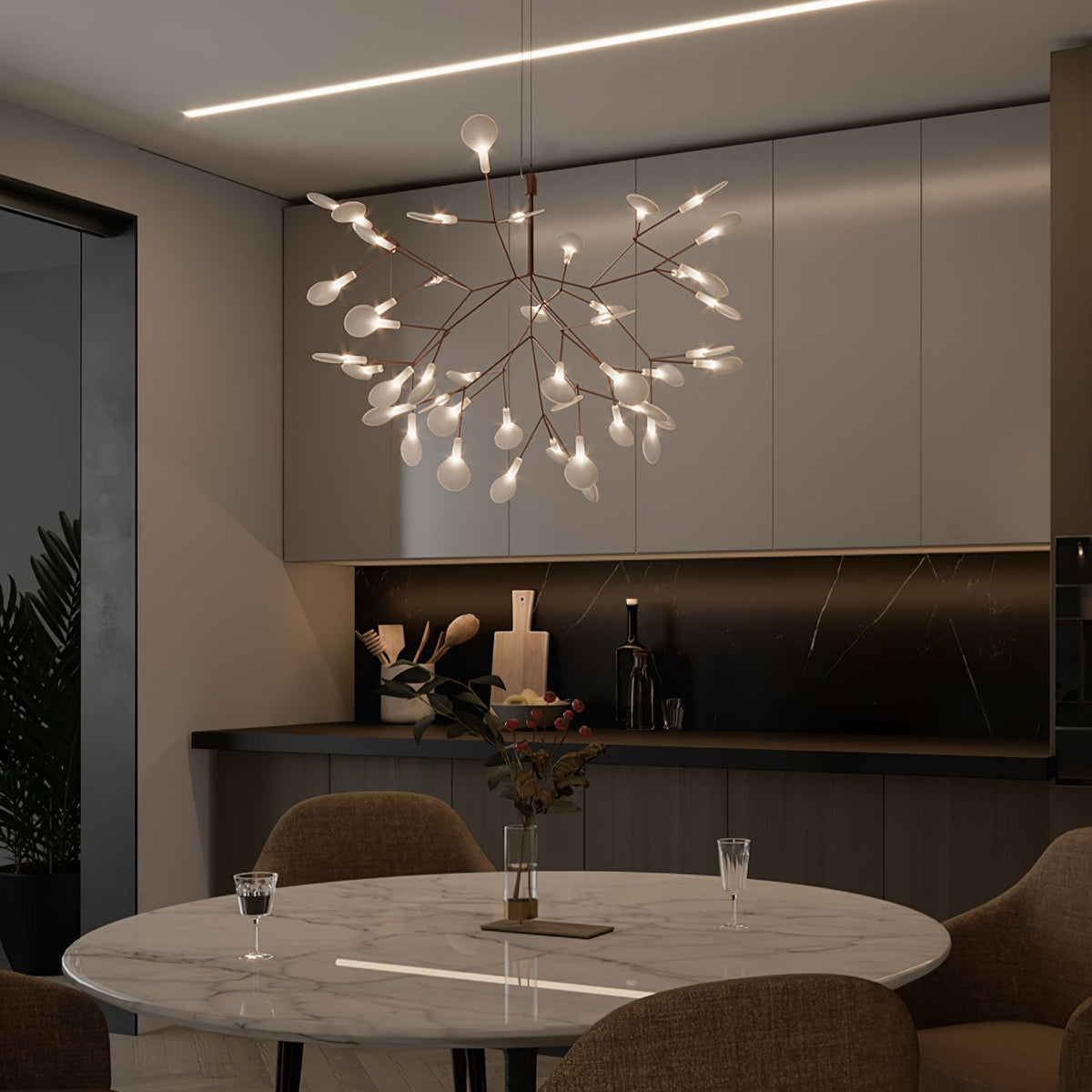 Lampadario LED Firefly in Oro Rosa