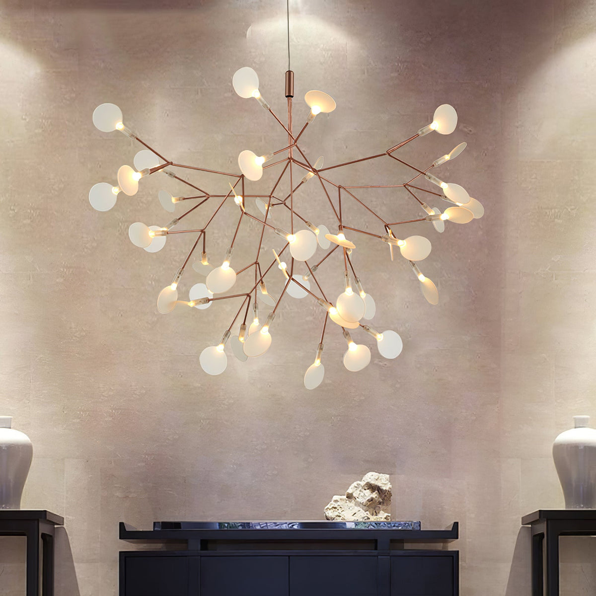 Lampadario LED Firefly in Oro Rosa
