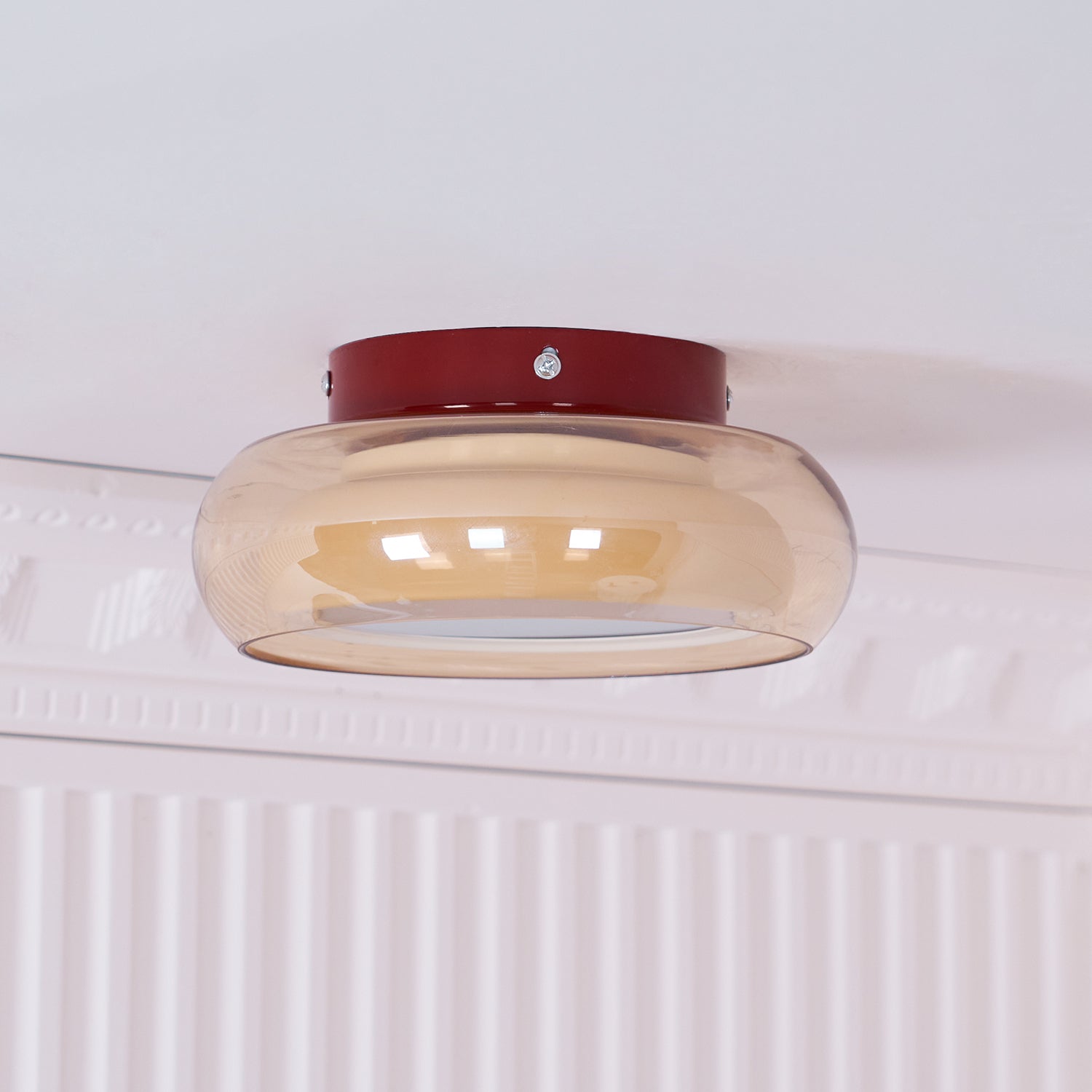 Lampada da soffitto a montaggio a filo in vetro retro Vintage