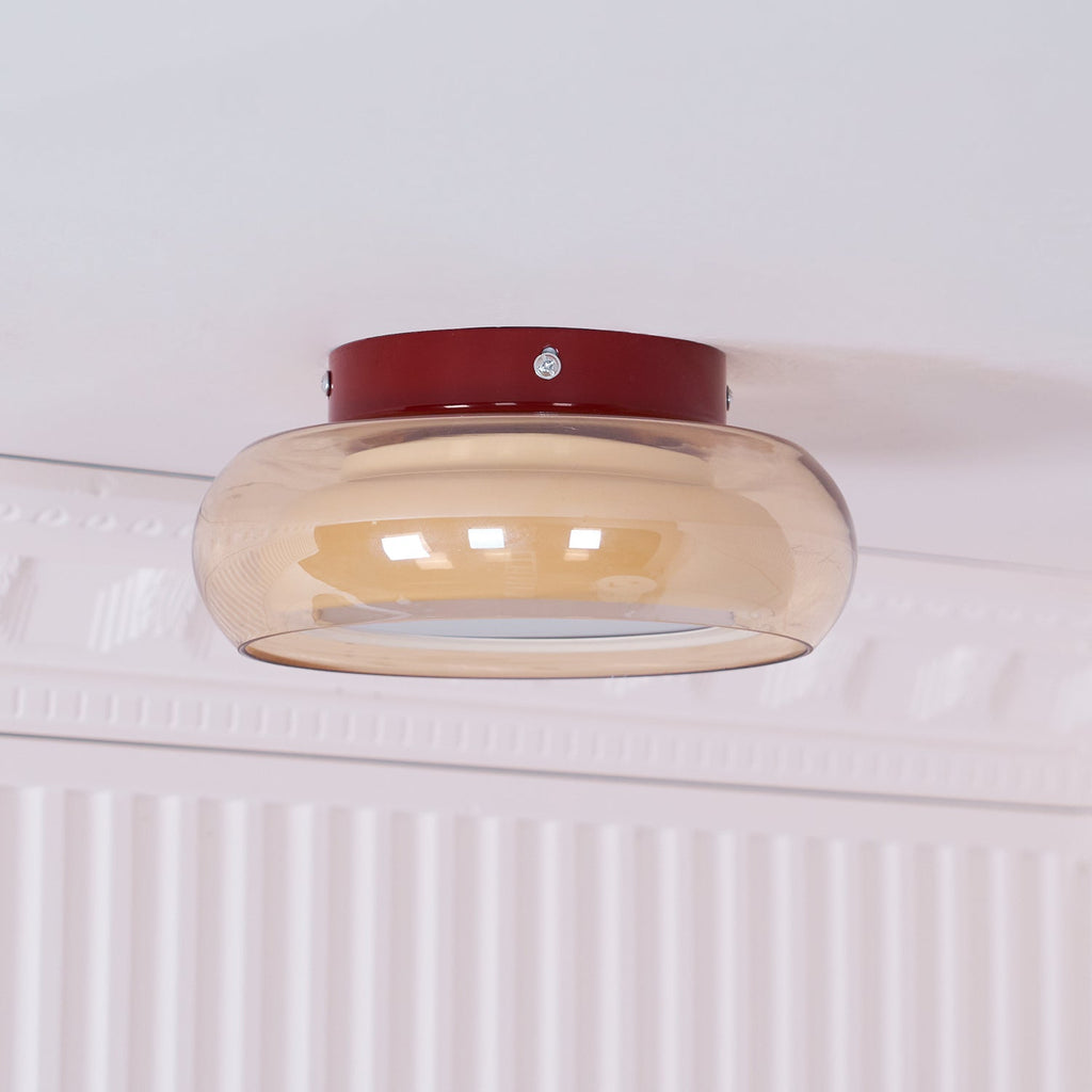 Lampada da soffitto a incasso in vetro retro di giugno