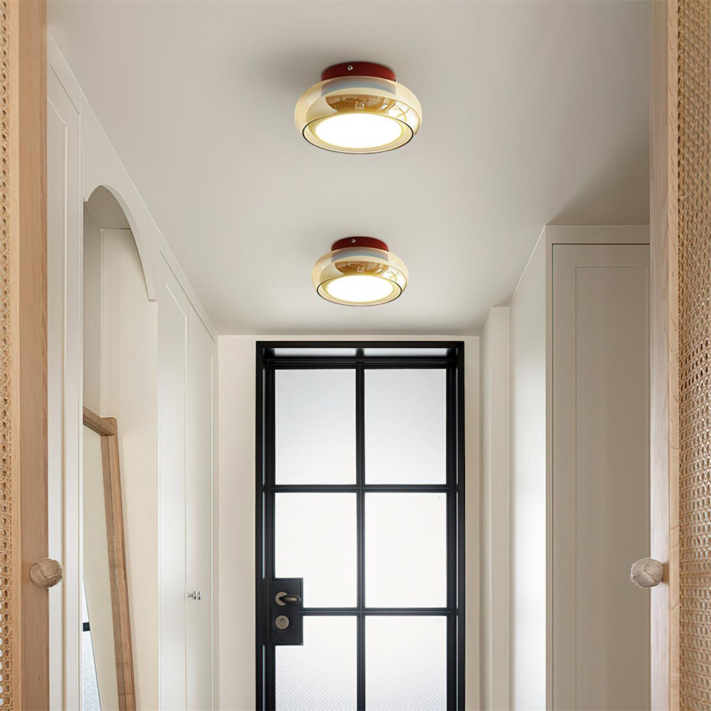 Lampada da soffitto a incasso in vetro retro di giugno