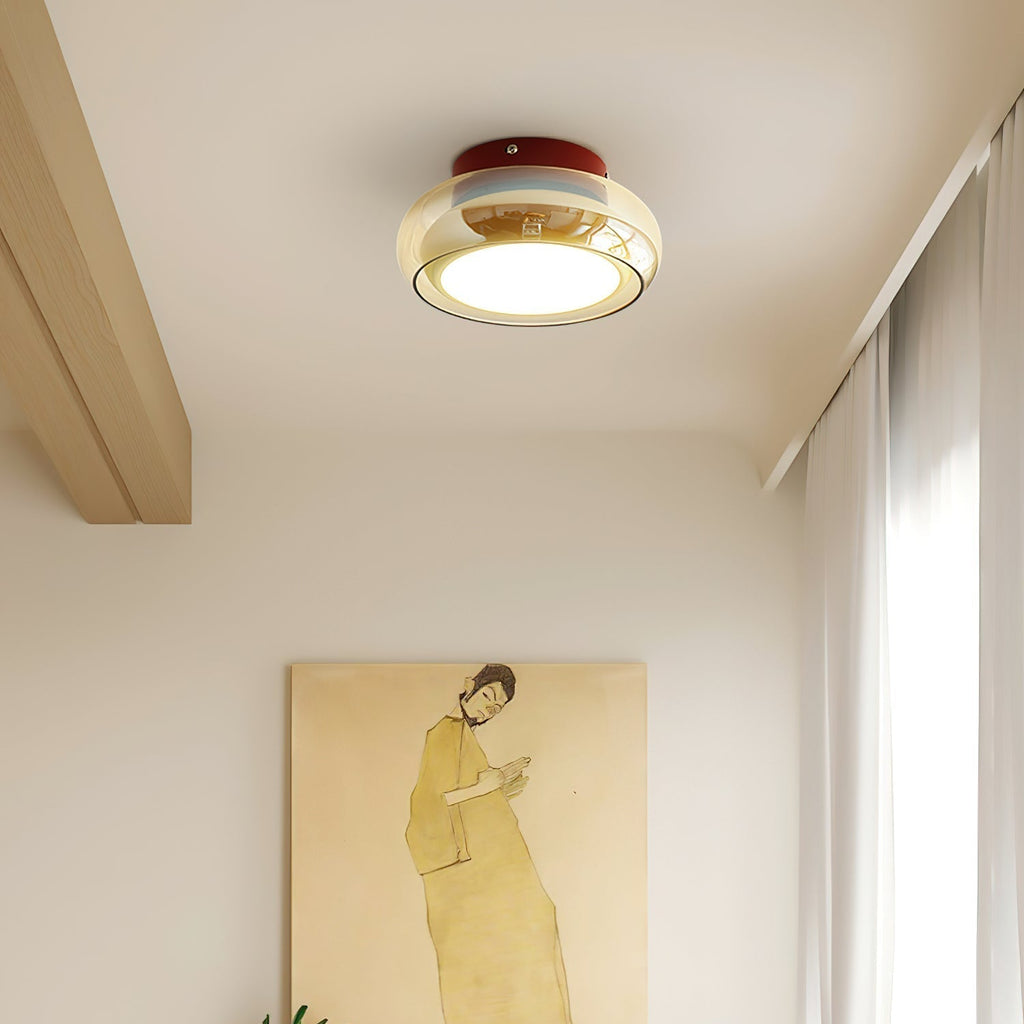 Lampada da soffitto a incasso in vetro retro di giugno
