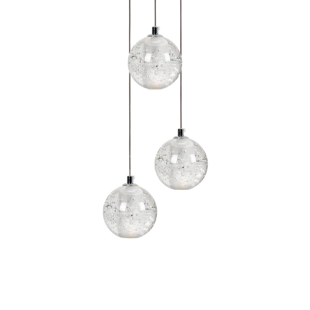 Lampada a sospensione con palline di vetro cristallo