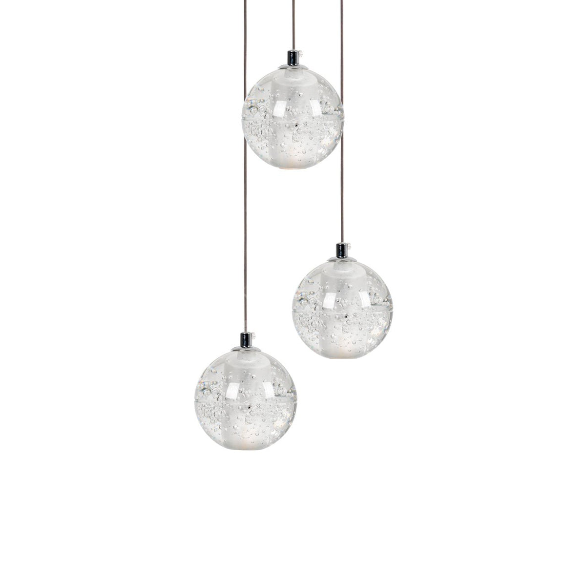 Lampada a sospensione con palline di vetro cristallo