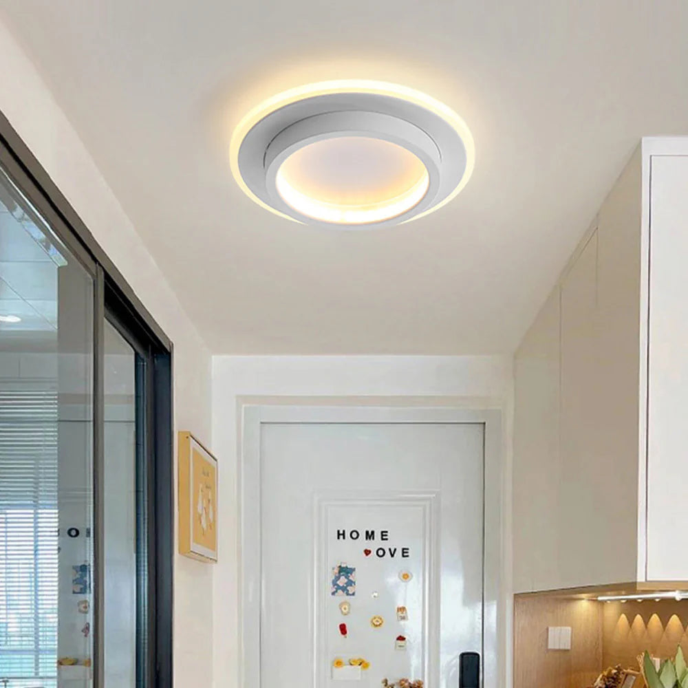 Lampada da soffitto moderna rotonda in metallo e acrilico