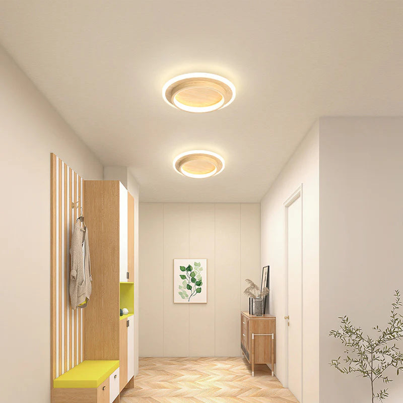 Lampada da soffitto moderna rotonda in metallo e acrilico