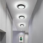 Lampada da soffitto moderna rotonda in metallo e acrilico