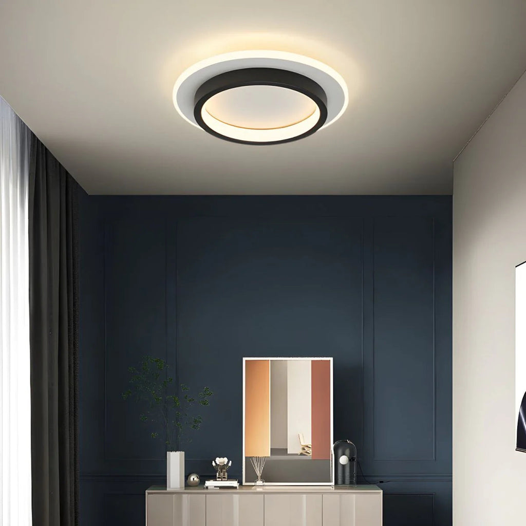 Lampada da soffitto moderna rotonda in metallo e acrilico
