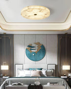 Lampada da soffitto in alabastro mosaico rotondo