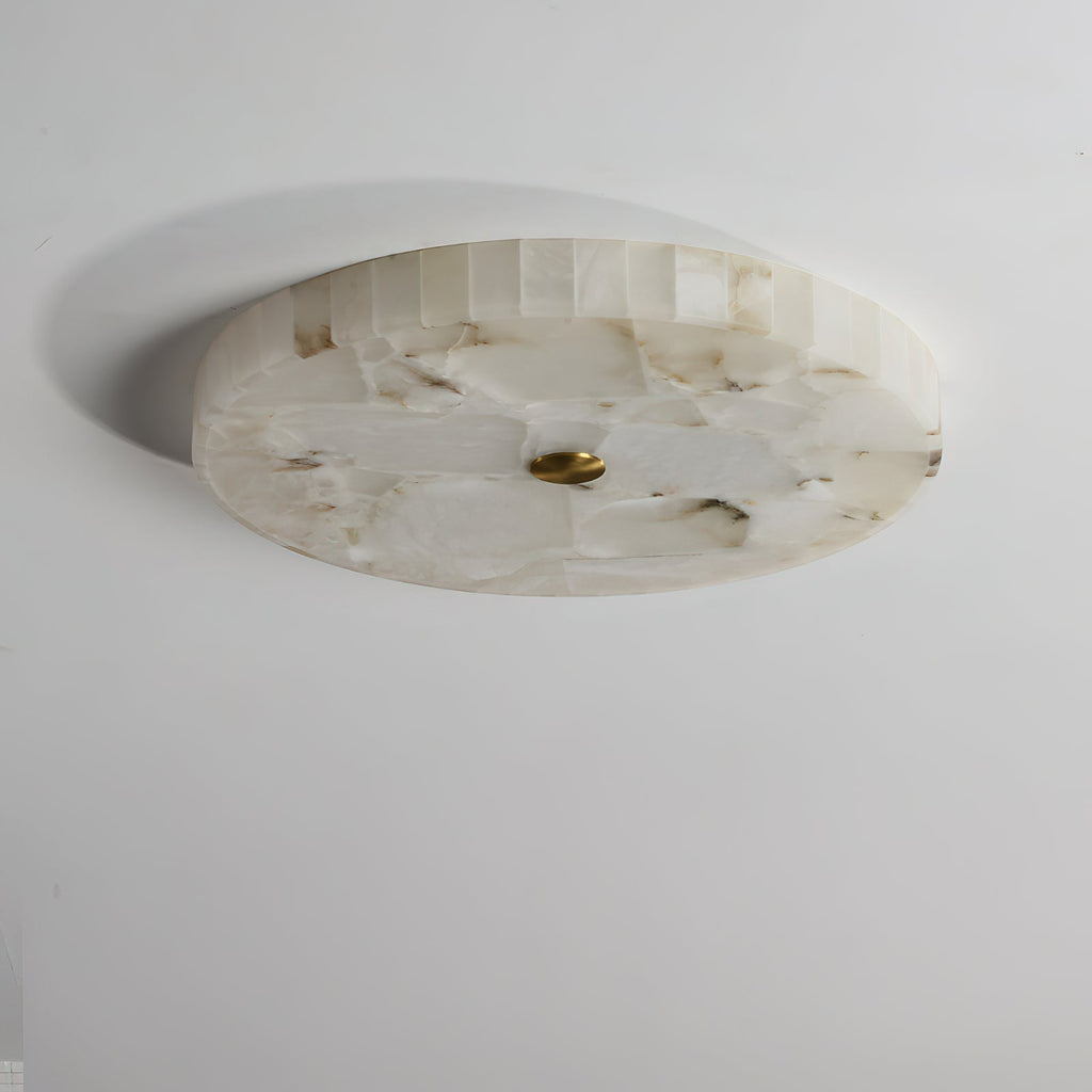 Lampada da soffitto in alabastro mosaico rotondo