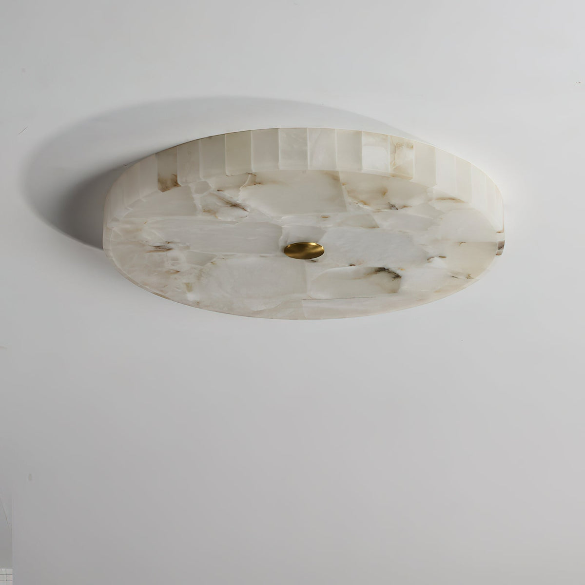 Lampada da soffitto in alabastro mosaico rotondo