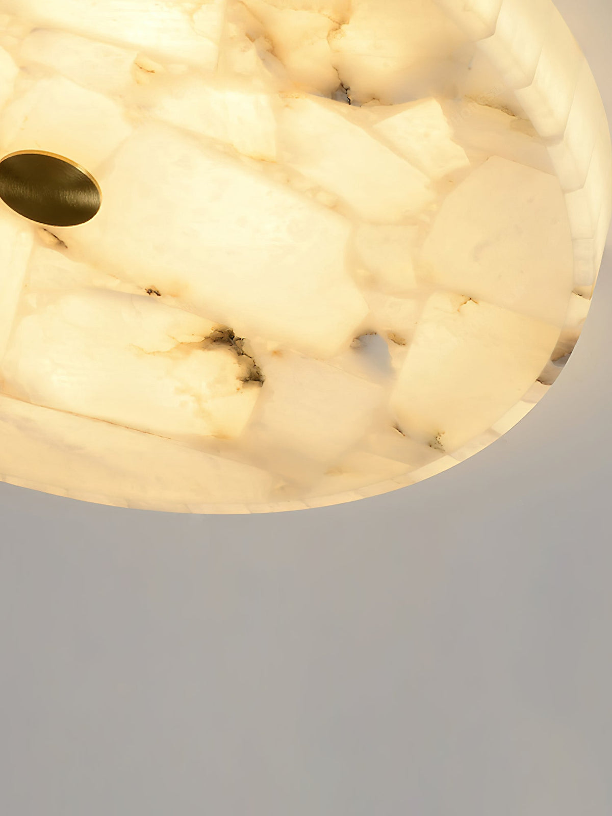 Lampada da soffitto in alabastro mosaico rotondo