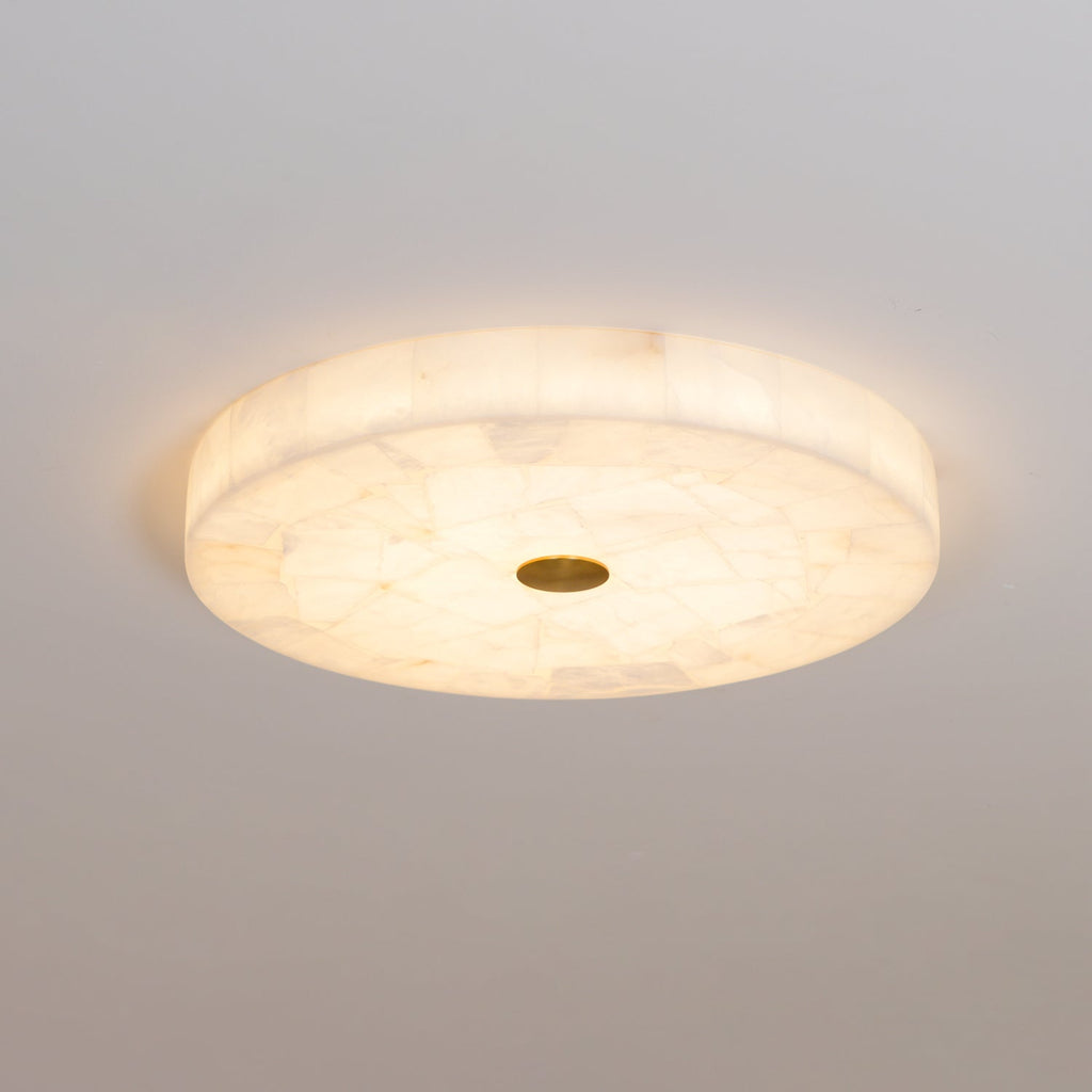 Lampada da soffitto in alabastro mosaico rotondo
