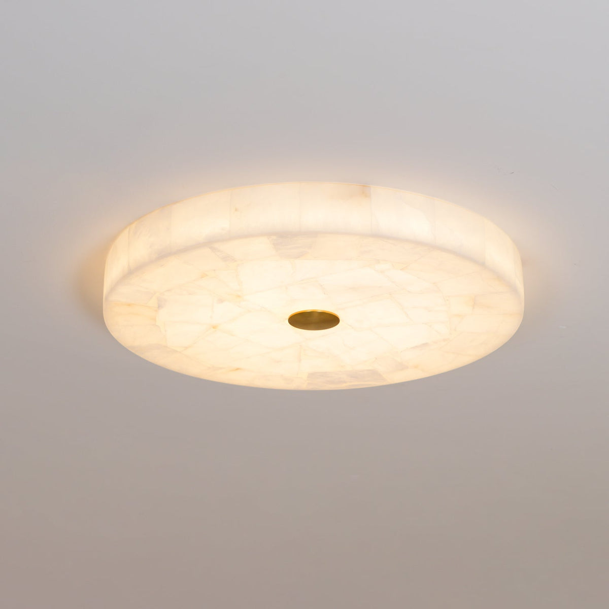 Lampada da soffitto in alabastro mosaico rotondo