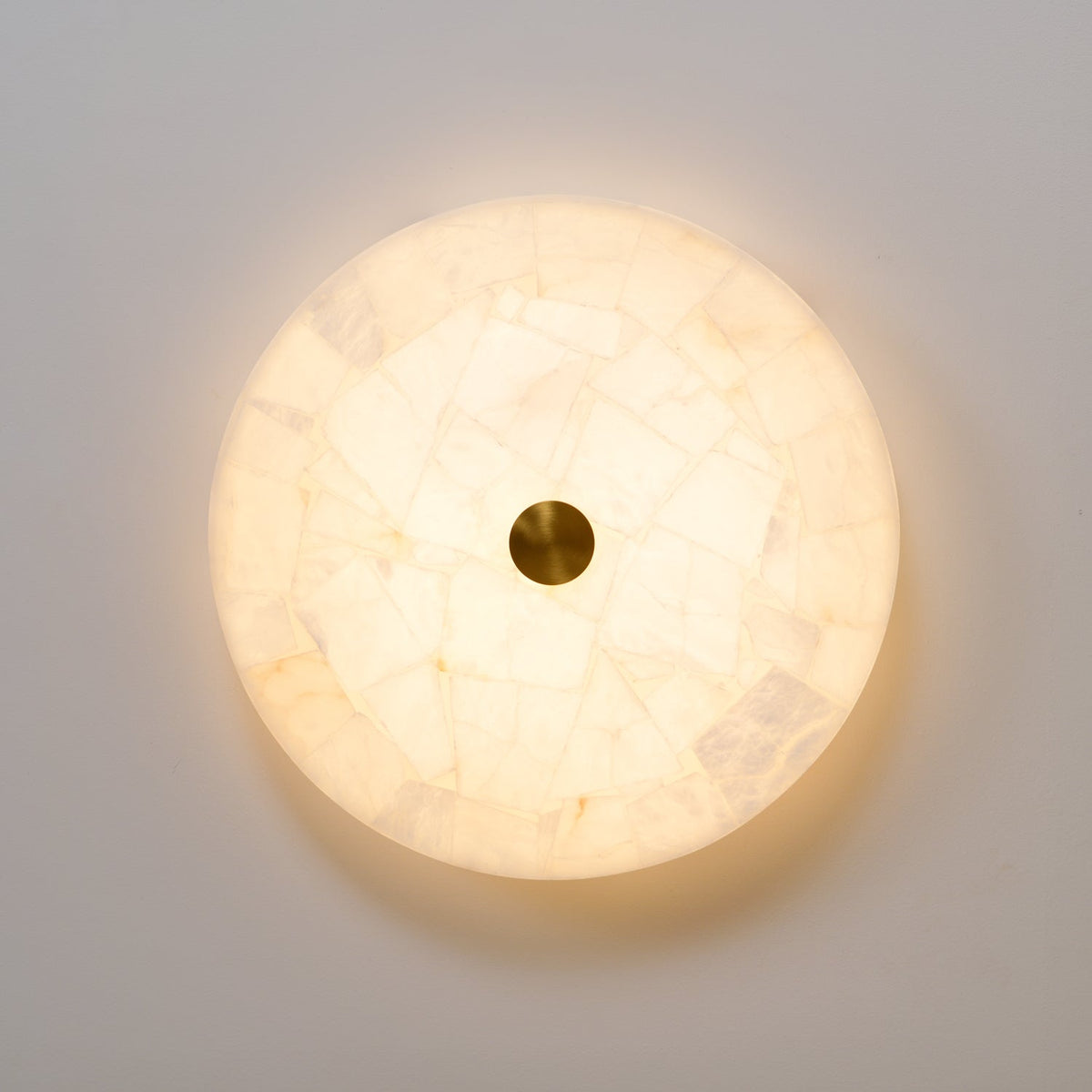 Lampada da soffitto in alabastro mosaico rotondo