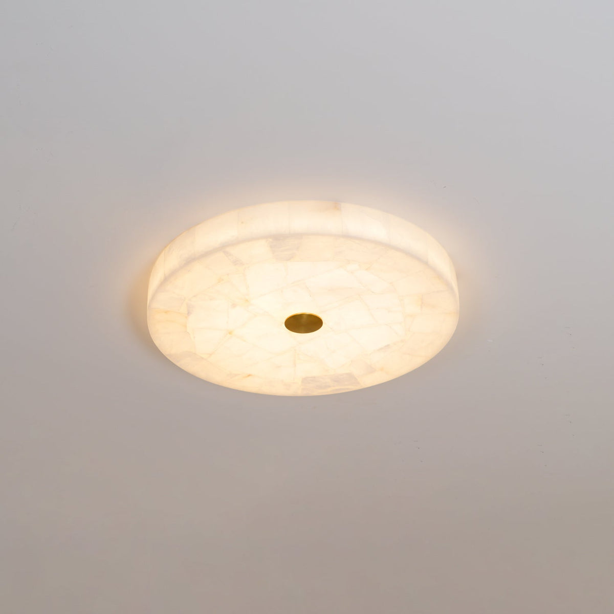 Lampada da soffitto in alabastro mosaico rotondo