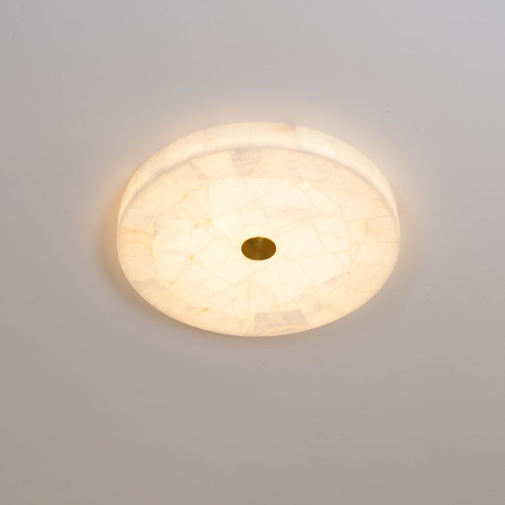 Lampada da soffitto in alabastro mosaico rotondo